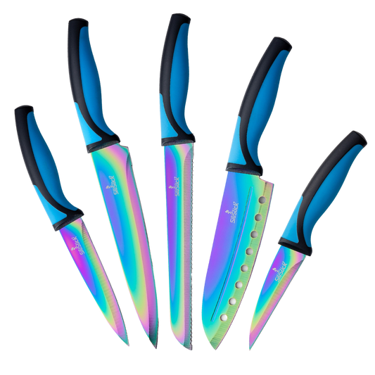 Kitchen Knife Set - Blue Handle