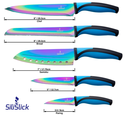 Kitchen Knife Set - Blue Handle