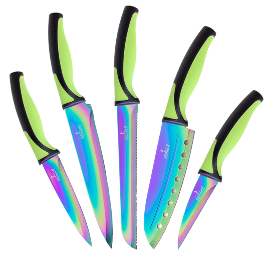 Kitchen Knife Set - Green Handle